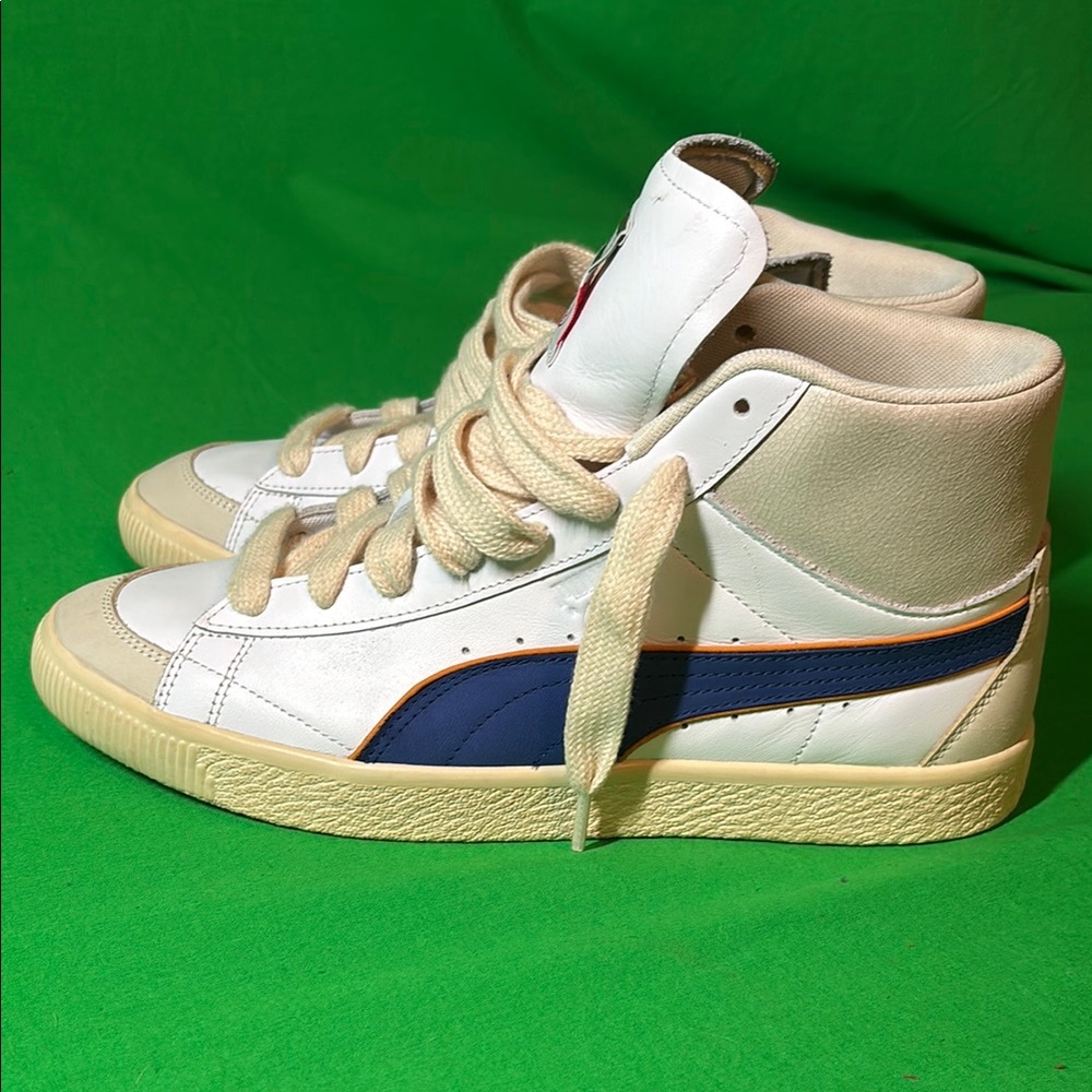 Puma White and Blue Athletic Shoes